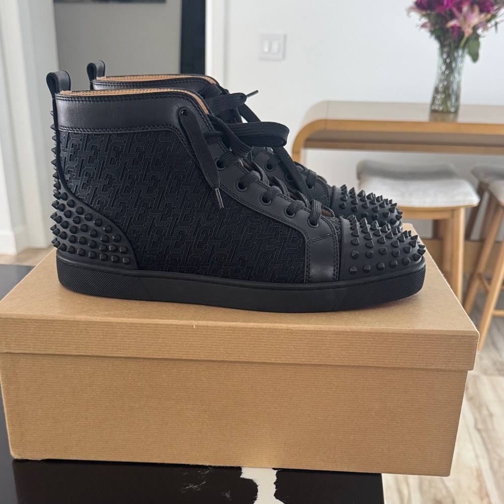 Christian Louboutin Black Spiked Sneakers black like new